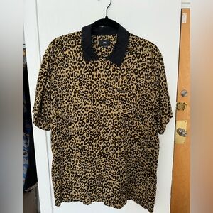 Obey Men's Leopard-Print Bowling Camp Shirt, Sz M